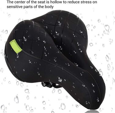 Lespar М'який ергономічний велосипедний сідло з гелем, підходить для жінок та чоловіків, туристичний сідло для міста, амортизований, комфортний гелевий сідло, велосипедне сідло для чоловіків та жінок