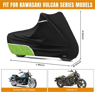 Водонепроникний чохол для мотоцикла 420D Oxford, сумісний з Kawasaki Z900, Z1000, Z750, ER6N, Z800, Vulcan S (без багажника)