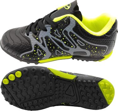 Дитячі футбольні бутси для тренувань на твердих поверхнях. Легкі футбольні кросівки для хлопчиків та дівчаток, розмір 30-40 (40 EU), чорний колір