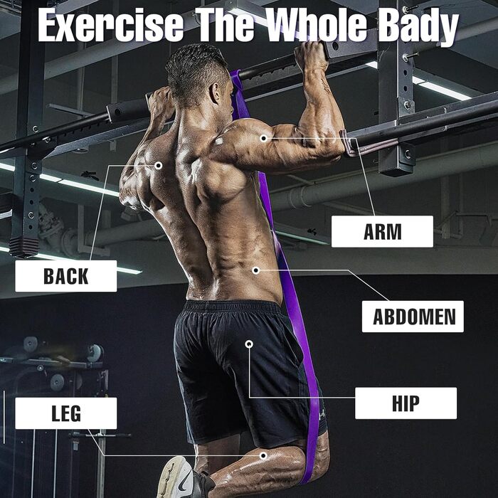 Фітнес гумки WuGU: набір з 4 рівнями опору для силових тренувань, йоги, пілатесу