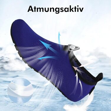 Шкарпетки для плавання SAGUARO: унісекс, швидко сохнуть, розмір 36-47 (38/39 EU), колір індиго