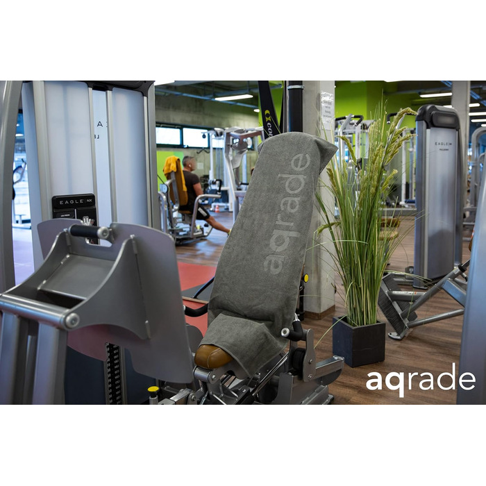 Спортивне рушник для фітнесу AQGRADE з фіксацією, 120x50 см, бавовна, сірий XL