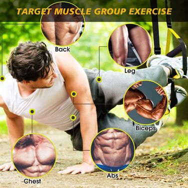 Набір для тренувань з TRX (підвісний тренажер) - система стрічок для фітнесу та домашніх тренувань з власною вагою