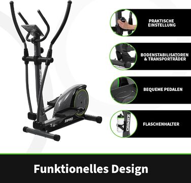 Zipro Crosstrainer Hulk: Магнітний тренажер для дому, до 150 кг, чорний