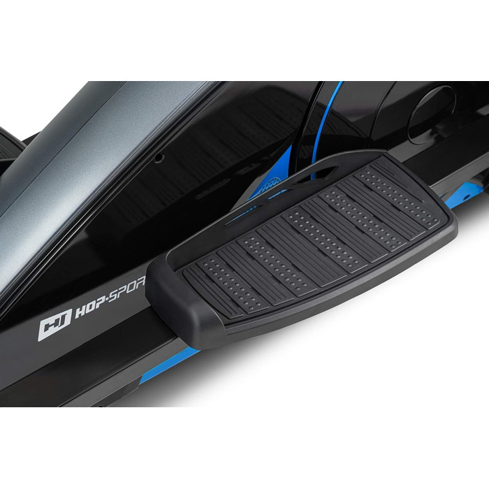 Еліптичний тренажер Hop-Sport HS-060C, ергометр, крос-тренажер для дому з керуванням через додаток, HRC-функція, 16 рівнів навантаження, макс. вага 150 кг, синій