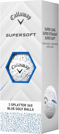 Гольф-м'ячі Callaway Supersoft Splatter 360, 2025 рік, блакитні, з розпиленням