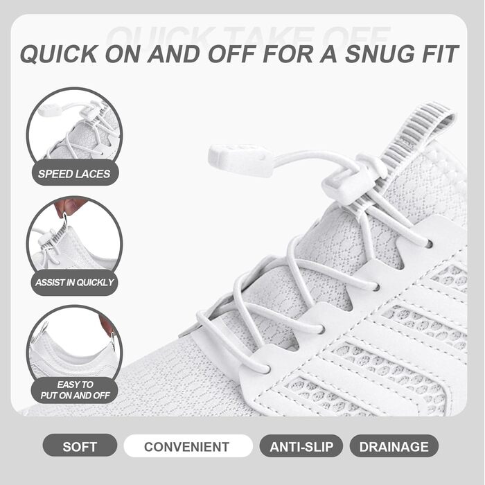 Чоботи для плавання Mabove: чоловічі та жіночі, швидко сохнуть, для серфінгу, плавання, аквашузи, басейну, розмір 39 EU, білі