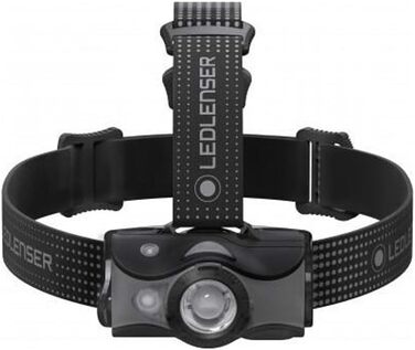 Ledlenser MH7 Outdoor - налобний ліхтар, чорний/сірий, акумуляторний, 600 люмен, регульований, до 60 годин роботи, червоне світло, живлення від 2xAA, блокування транспортування