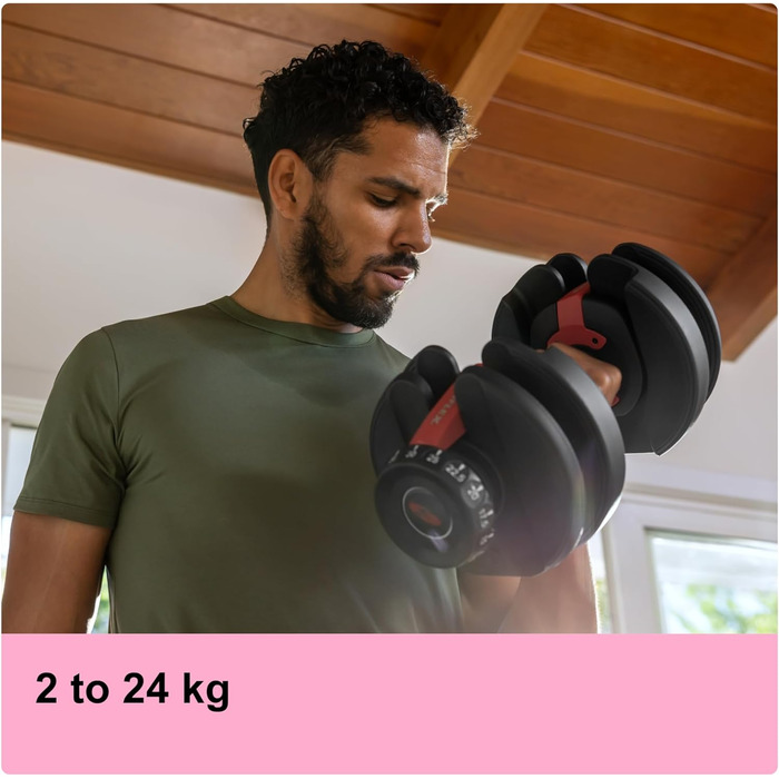 Регульована гантеля Bowflex SelectTech 2-24 кг – універсальна система ваг для фітнесу, одна штука