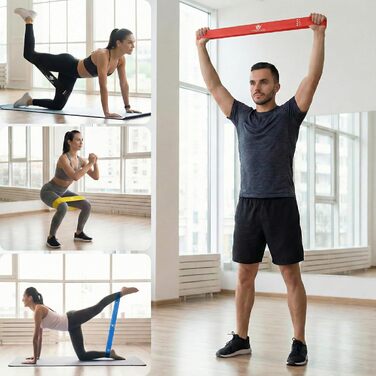 Гумові еспандери Resistance Bands 5 шт. для фітнесу з натурального латексу в сумці (різнокольорові)