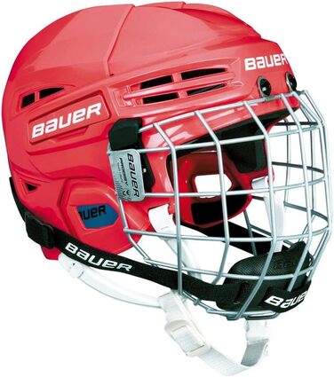 Дитячий хокейний шолом Bauer Prodigy з захисною решіткою, червоний, універсальний розмір