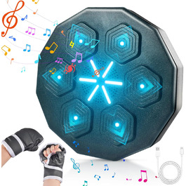 Боксерський мішок для стіни Forhome з підсвічуванням LED, Bluetooth, 9 режимів швидкості та підсвічуванням, професійний, чорний