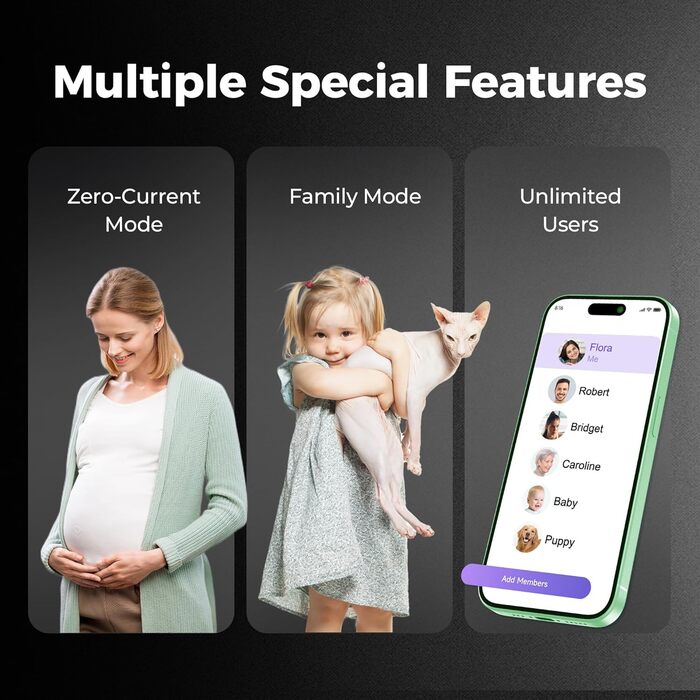 Ваги Ovutek для тіла з аналізом складу: жир, м'язи, вода, BMI. Макс. 180 кг, великий дисплей, фітнес-додаток. Чорний колір