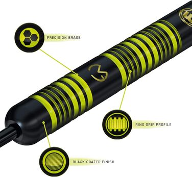 Дарти WINMAU Michael Van Gerwen MvG Ambition Professional - набір (сталеві/м'які, латунь) з пір'ям та стрижнями