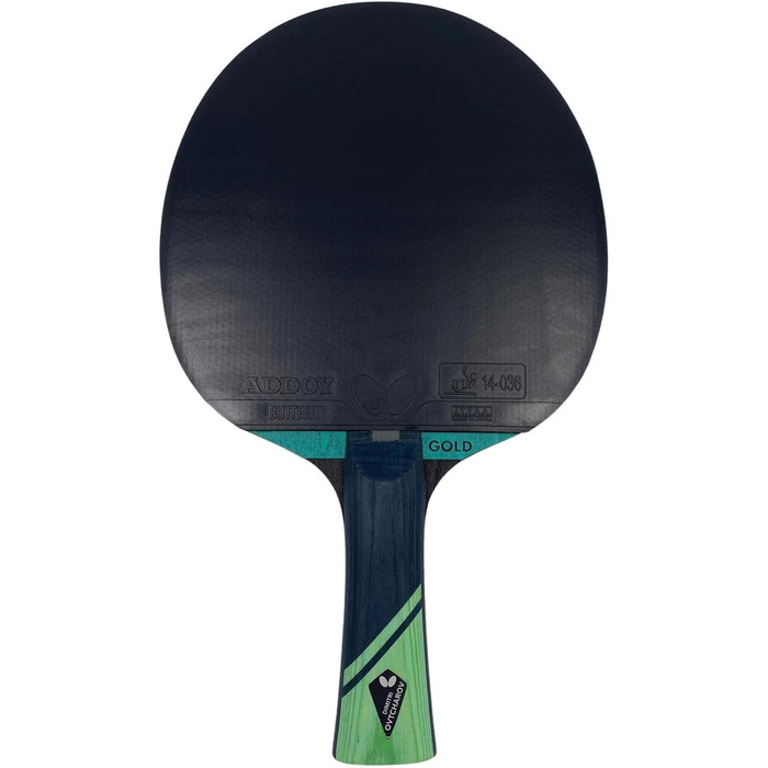 Настільна ракетка Butterfly Dimitrij Ovtcharov Gold з новою EVA-технологією, ITTF сертифікований наклад Addoy 1,5 мм, комплект для досвідчених гравців (чохол, м'ячі, додаткова ракетка)