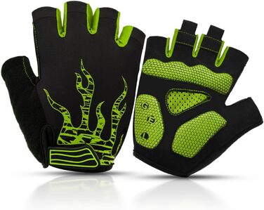 Велосипедні рукавички Soer з гелевою підкладкою, напівпальцеві, для гірського велосипеда, спортивні, чоловічі (світло-зелені)