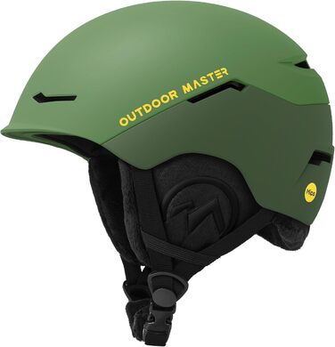 Лижний шолом OutdoorMaster ELK MIPS для сноуборду та гірських лиж, захисний, для чоловіків, жінок та підлітків, колір лісовий зелений, розмір L