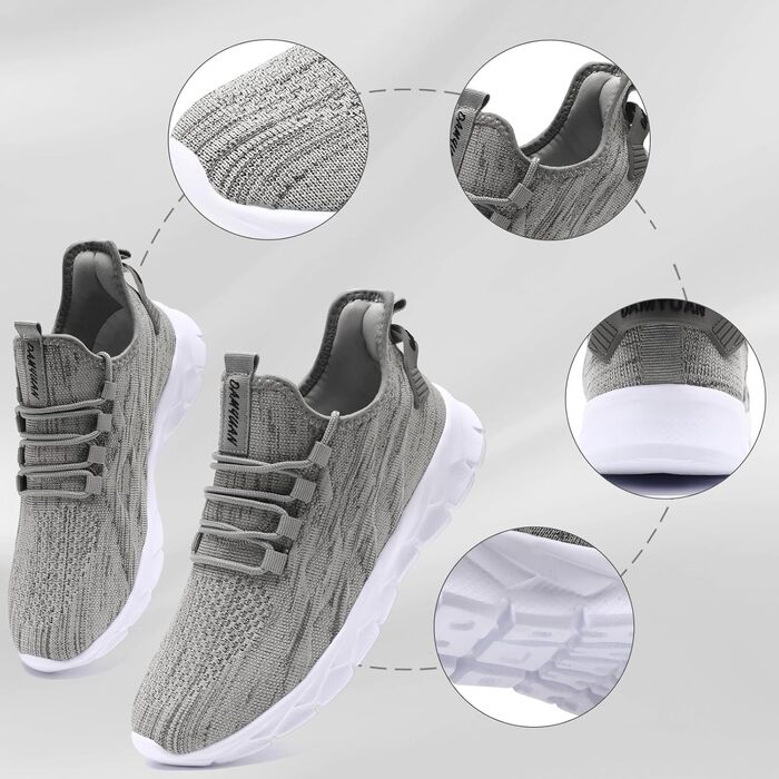 Чоловічі кросівки для бігу, занять спортом та прогулянок. Легкі літні кросівки для залу та вулиці. Розміри 39-49, сірий колір.