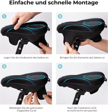 Накидка на велосипедне сідло YOUNGDO, ергономічна гелева накладка, м'яка та комфортна з захистом від дощу, для жінок та чоловіків (блакитна, вузька)