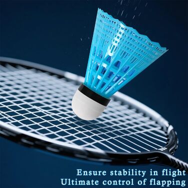 Набір для бадмінтону FYSL 12 шт. Міцні нейлонові волани, швидкісні, для гри на відкритому повітрі, тренувань, відпочинку, початківців (білий+жовтий+рожевий+блакитний)