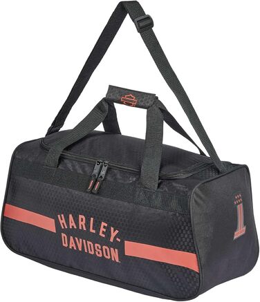 Спортивна сумка Harley-Davidson Rust Orange #1 Logo з плечовим ременем, чорна