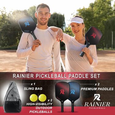 Набір для піклболу 2 шт: ракетки з фібергласу 16 мм, м'ячі, сумка, сертифіковані USAPA