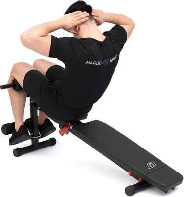 Універсальна регульована тренувальна лава Marbo Sport MH-L111 2.0 з бенкюрлером, чорна-червона, вироблено в ЄС