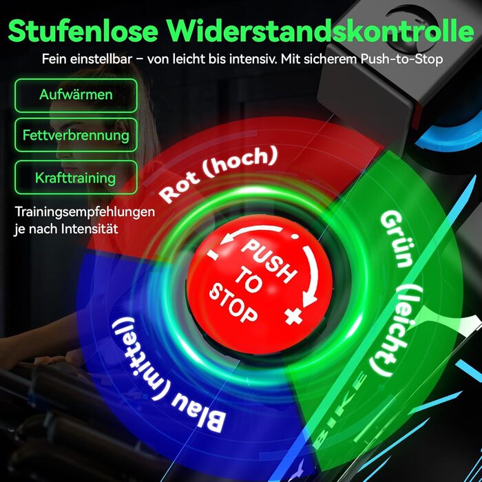 Велотренажер FunLife C1 з Bluetooth та App (FitShow, Kinomap), ремінний привід, плавний регулятор навантаження, регульоване сідло та кермо, до 120 кг, блакитний