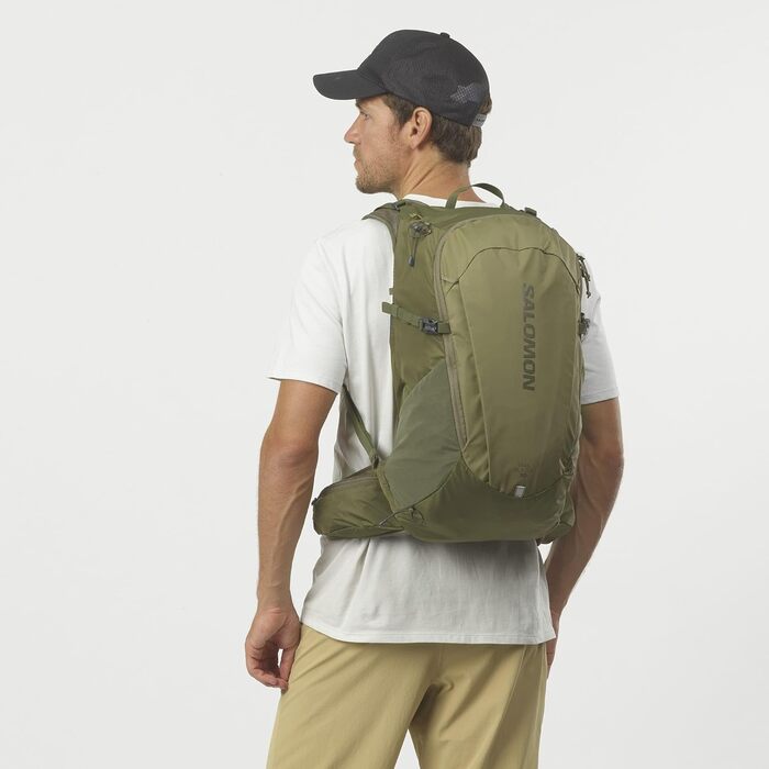 Рюкзак Salomon Trailblazer 30 л унісекс для туризму, легкий, універсальний, зручний (оливковий, чорний)