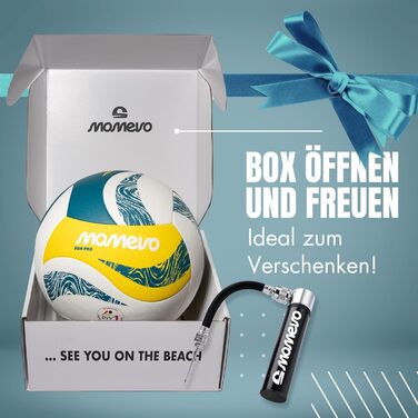 Волейбольний м'яч SunPro для пляжного волейболу, сертифікований DVV, розмір 5, м'яка поверхня з мікрофібри PU - для пляжних та спортивних ігор на піску, подарунок (у комплекті з насосом)