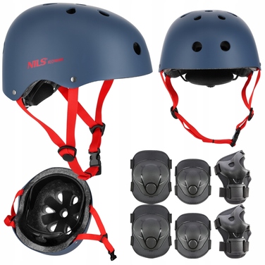Дитячий велосипедний шолом з регулюванням та комплект захисту для скейтбордингу, розмір XS