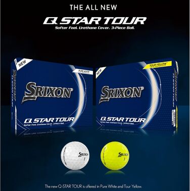 Гольф-м'ячі Srixon Q-Star Tour 5 2024 для дорослих, м'які, зі спіном, 12 шт. (4 коробки по 3) – аксесуари та подарунки для гольфу
