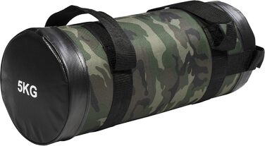 Фітнес Power Bag GORILLA SPORTS 5 кг – наповнений мішок для функціонального тренування, нейлон/штучна шкіра, з 2 ручками та петлею, 55x22 см