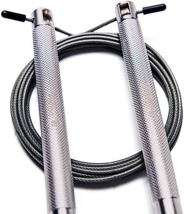 Стрибкове канат Springseil Speed Rope: регульований, для CrossFit, боксу, фітнесу, металеві ручки (срібний)
