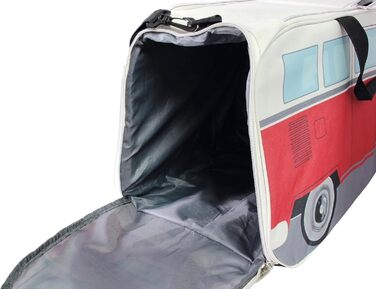Сумка BRISA Volkswagen T1 Bulli, ретро-спортивна, через плече, велика, червоно-бежева, 60x30x30 см