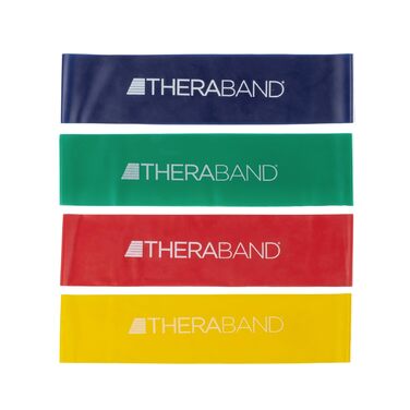 TheraBand Набір гумових петель для фітнесу (4 шт.), 30 см, для ніг, сідниць, реабілітації, вправ, розтяжки, силових тренувань - всі рівні