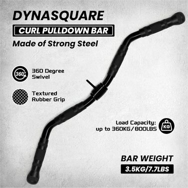 Набір насадок для верхнього блока тренажера (Lat Pulldown Combo): штанга для тяги та Curl-рукоятка, сталеві аксесуари для кабельної машини