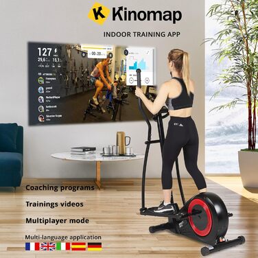 Еліптичний тренажер Care Fitness CE-665 з моторизованим регулюванням опору - 21 програма тренувань, 20 кг маховик, 24 рівні опору