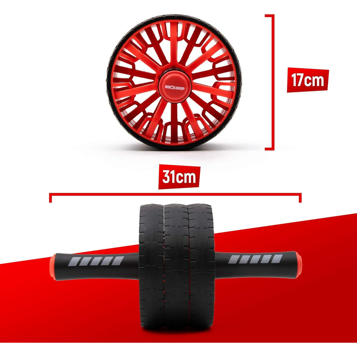 NEOLYMP Bauchtrainer для дому з підкладками для колін, килимком та роликом для пресу - тренажер для пресу, ролик для пресу, ролик-тренажер для пресу, Coremaster