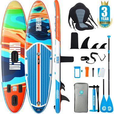 Надувне SUP-борд Niphean Stand Up Paddling з сидінням та аксесуарами, 320 см, для 2 осіб, 200 кг, Oceanic Current з StabilTrac-фіном