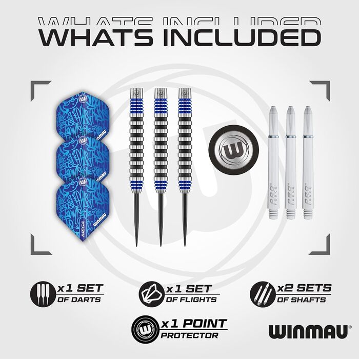 Дартси WINMAU Advance 500 Series з крилами та стрижнями для дартсу