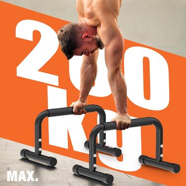 DH FitLife Регульовані бруси для калістеніки (30-35см) | 2-рівневі ручки для віджимань & паралелі | Бруси для віджимань з вагою до 200кг | Стриж для підтягувань для фітнесу та спорту | Для занять в приміщенні та на вулиці