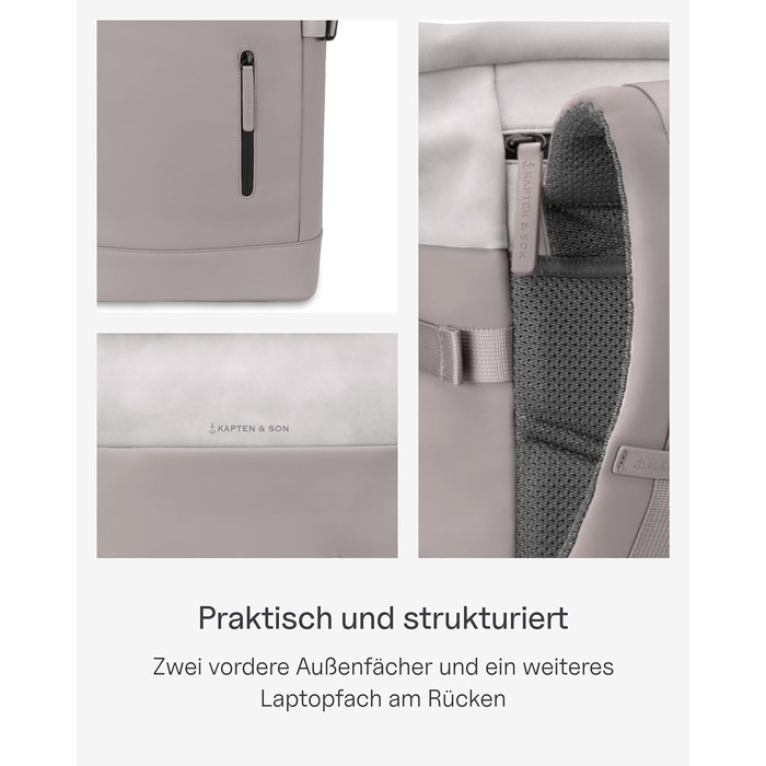 Рюкзак Kapten & Son Aarhus 14 л, водостійкий, роллтоп, для ноутбука 14'', унісекс, для подорожей, міста, університету та роботи