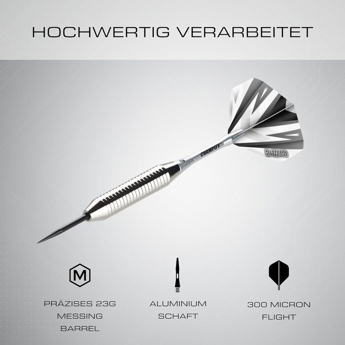 Набір дротиків сталеві 'Nighthawk' 23g - 3 дротики з аксесуарами (білі)