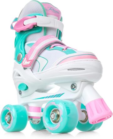 Роликові ковзани для дівчаток RAVEN Lia Mint, регульовані, з LED підсвіткою, 30-33 розмір (18,5-20,5 см), без рами