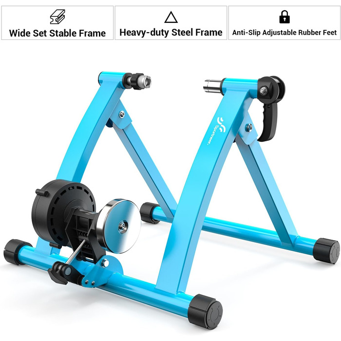 Роликовий тренажер Sportneer для велосипеда - магнітний ролик з 6 рівнями опору для велотренувань в приміщенні (26-28' & 700C)