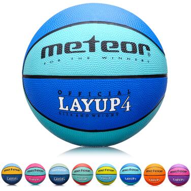 Дитячий баскетбольний м'яч meteor Layup Kinder Mini для дітей 4-8 років, розмір #4, синій — м'який тренувальний м'яч для навчання