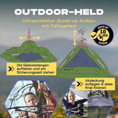 Намет Lumaland Pop Up 3-4 особи Сімейний кемпінговий намет 210x210x120 см Водонепроникний вітростійкий Зелений