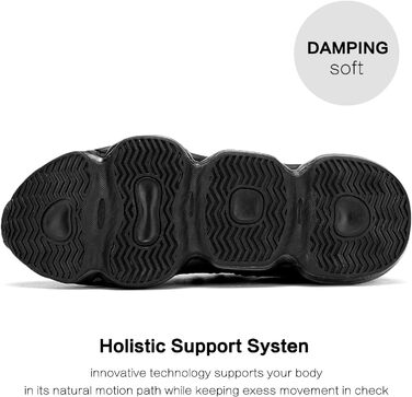 Чоловічі бігові кросівки з повітряною подушкою, дихаючі, для тенісу, модні, з антиковзаючою підошвою, для тренувань, відпочинку, спорту, фітнесу, подорожей, комфортні, чорні, 42 EU