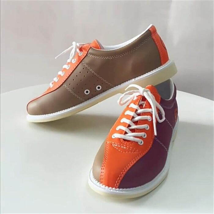 Боулінгіві черевики JiuQing для чоловіків та жінок, замша, ковзна підошва, для початківців, тренувальні черевики, легкі, шнурівка, 44 EU, червоний/червоний